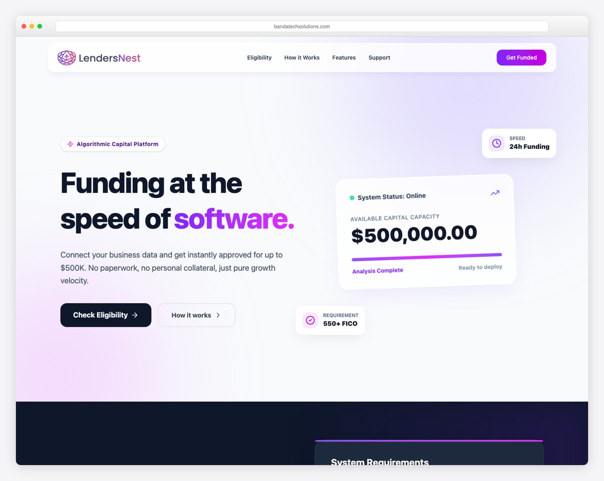 banda tech solutions bluehost website example