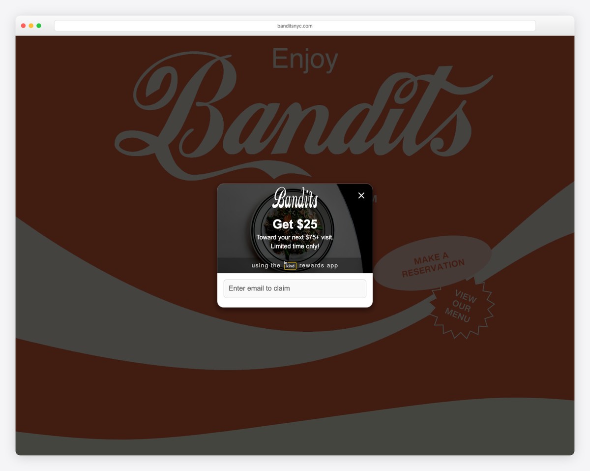 bandits food website