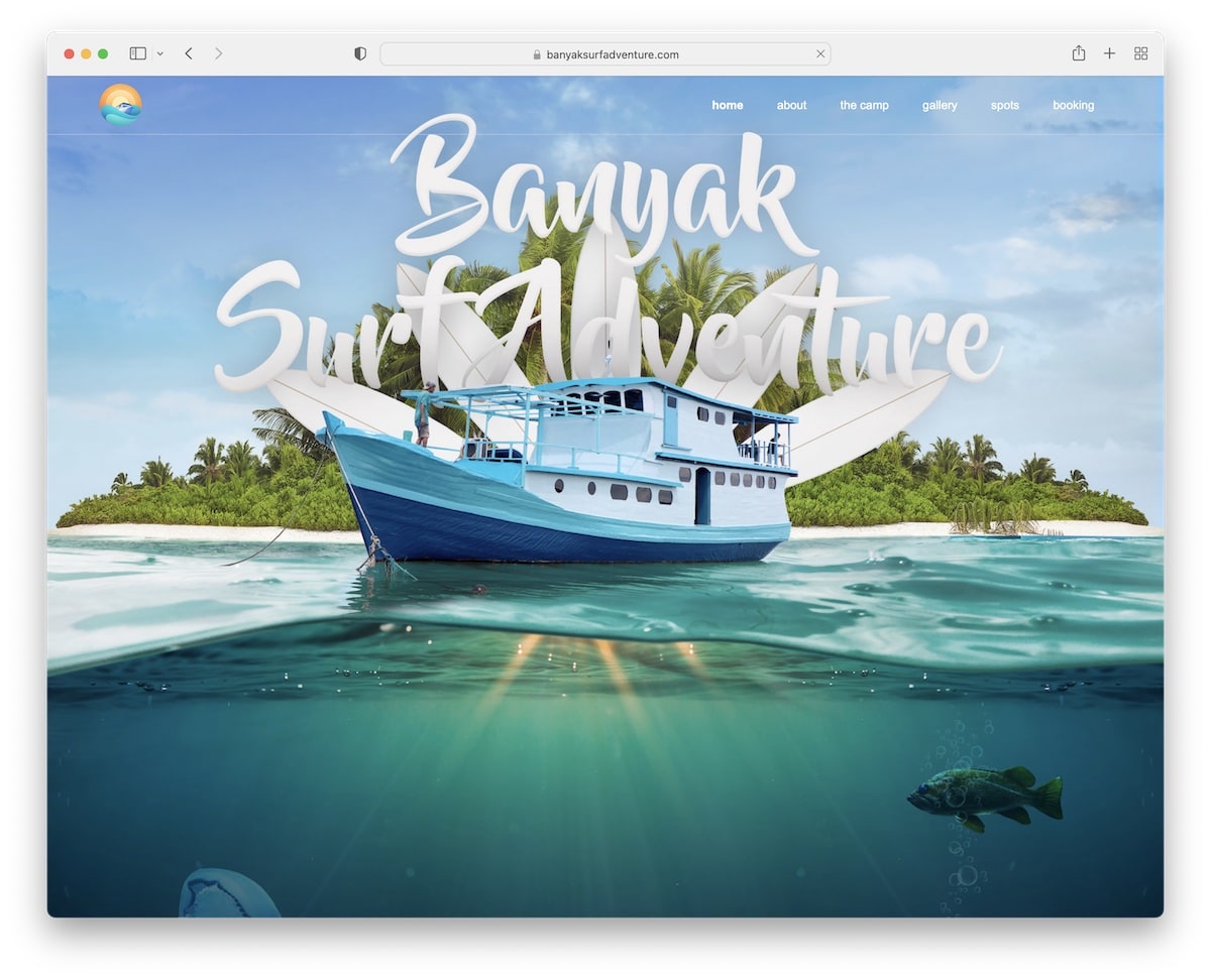 banyak surf adventure one page website