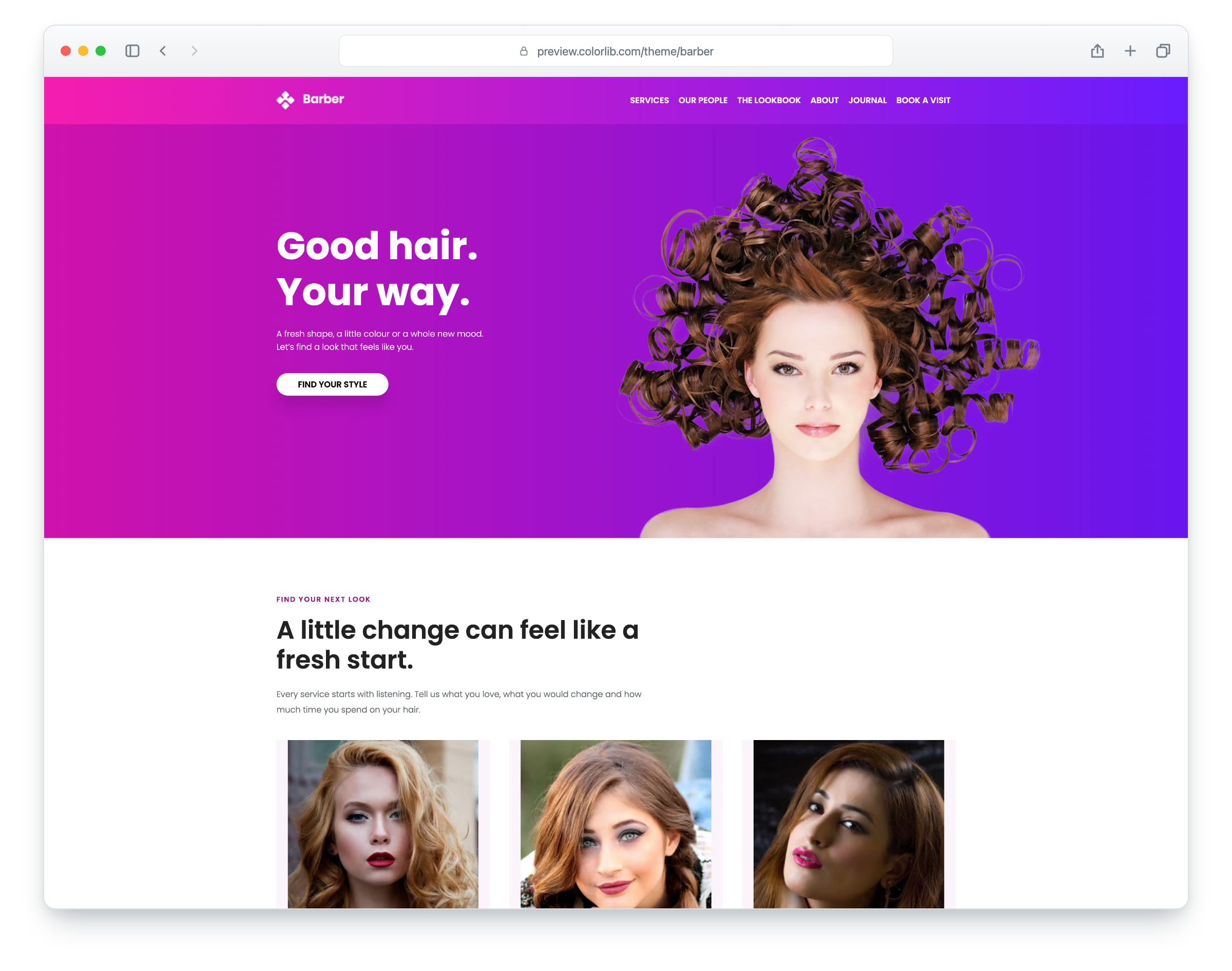 Barber website template