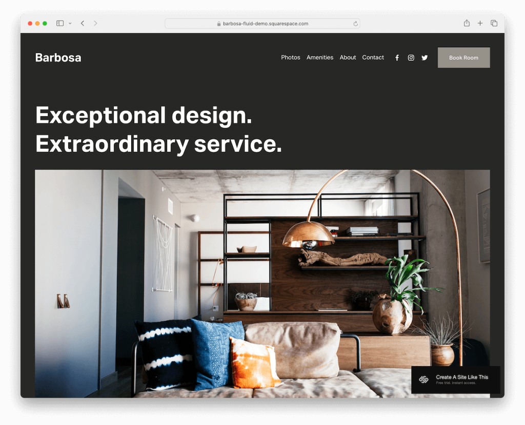 barbosa squarespace vacation rental template
