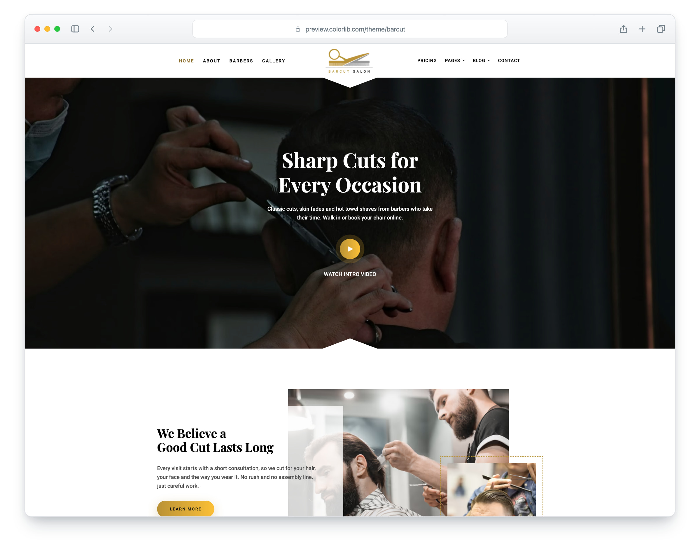 Barcut website template