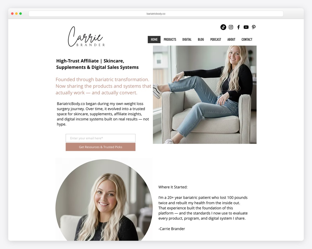 bariatric body website example