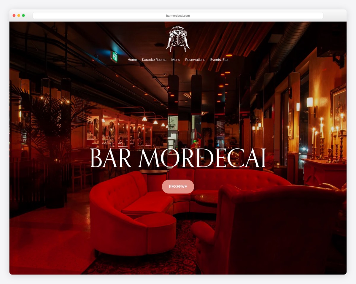 bar mordecai website example