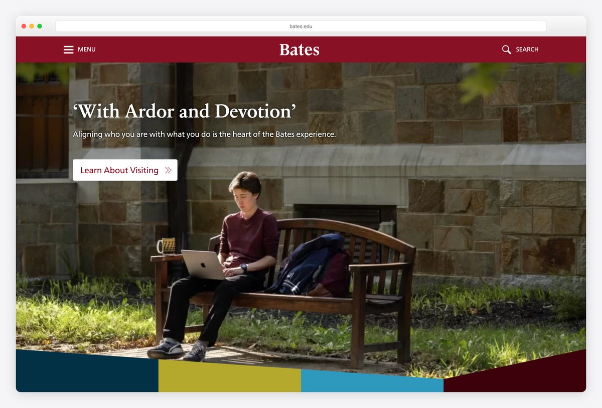 Bates College homepage design