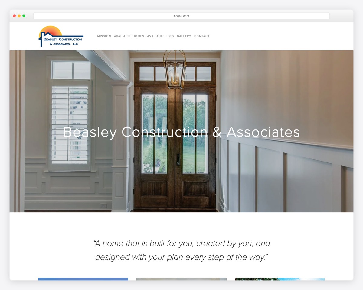 beasley construction & associates website example