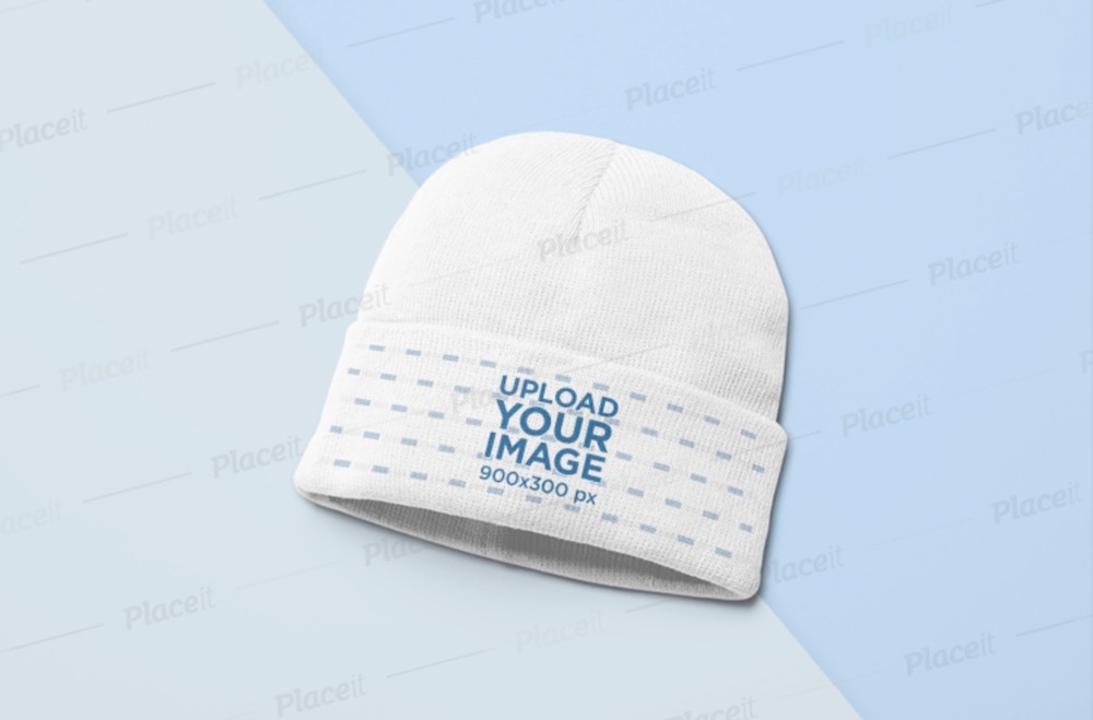beanie mockup of a bicolor surface