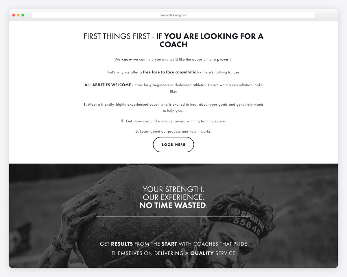 bearwolf training website example
