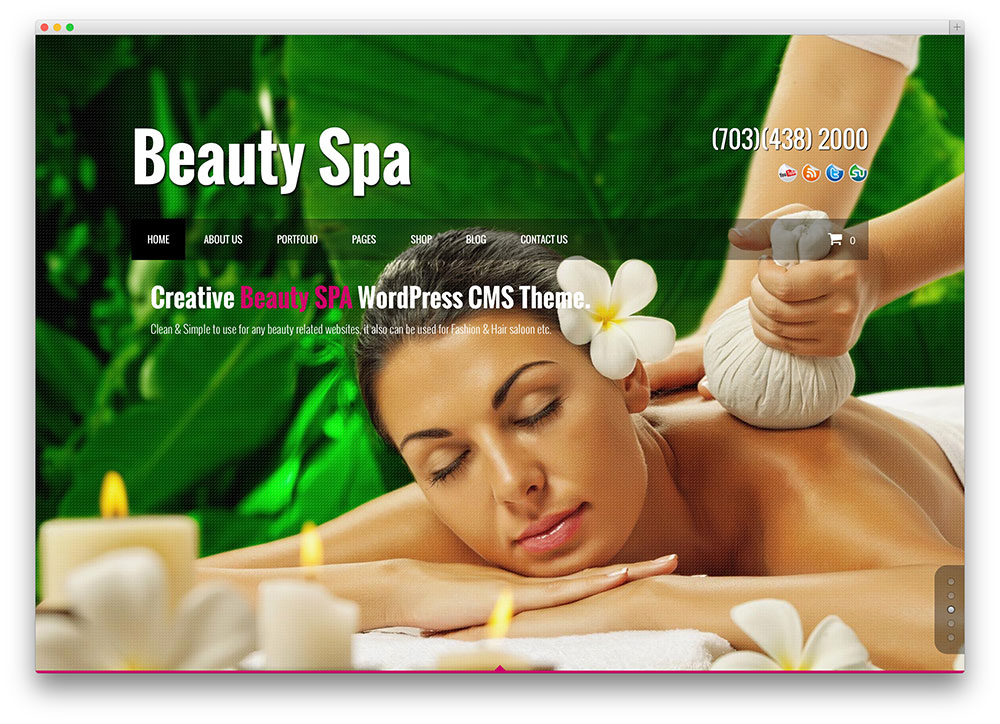 beauty spa WordPress theme