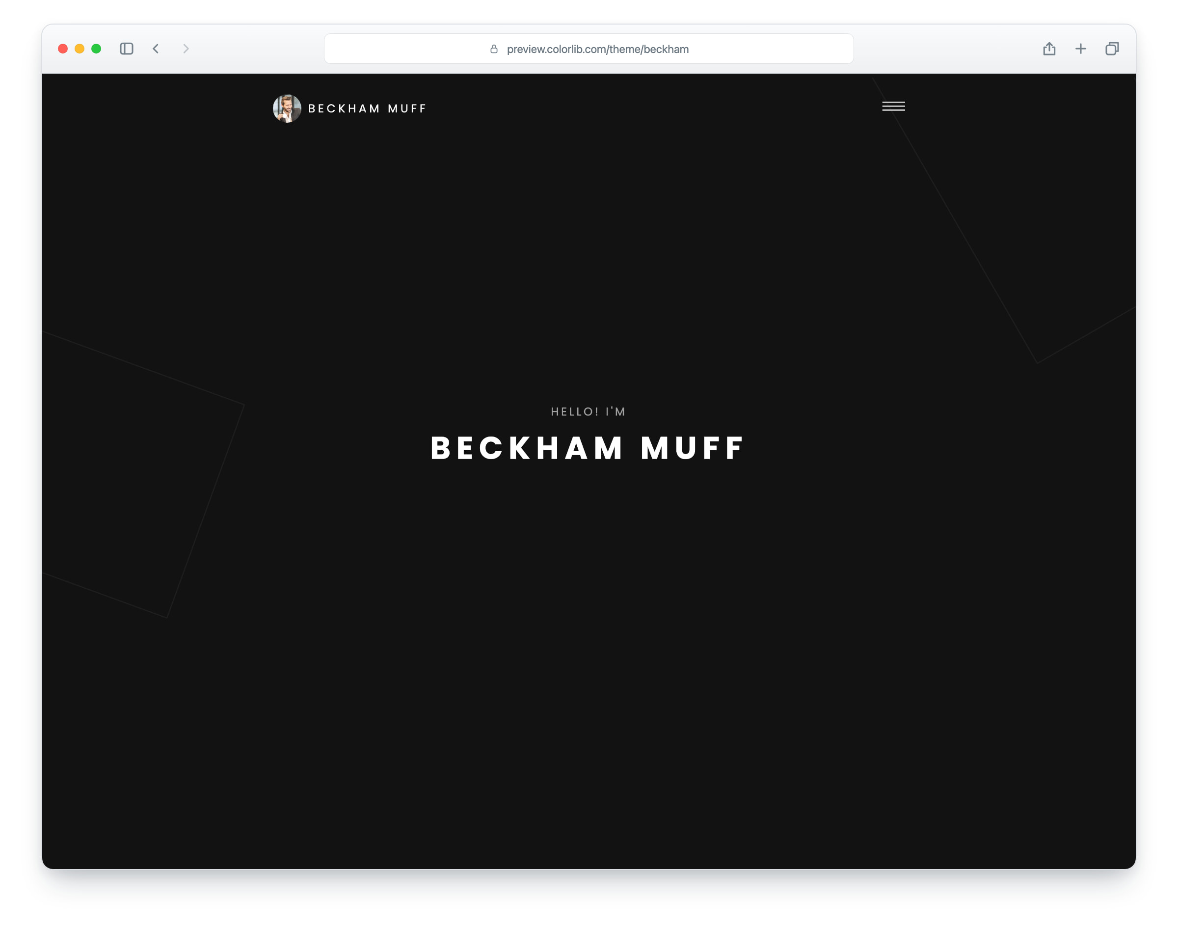 Beckham website template