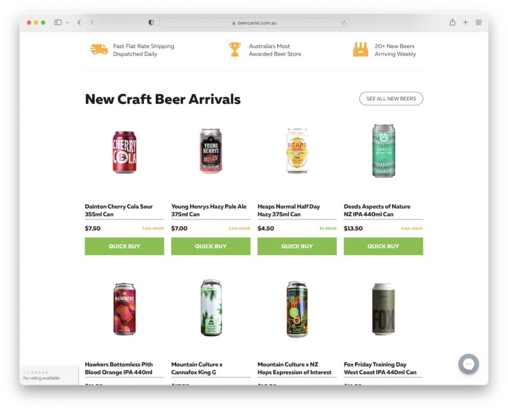 beer cartel bigcommerce website