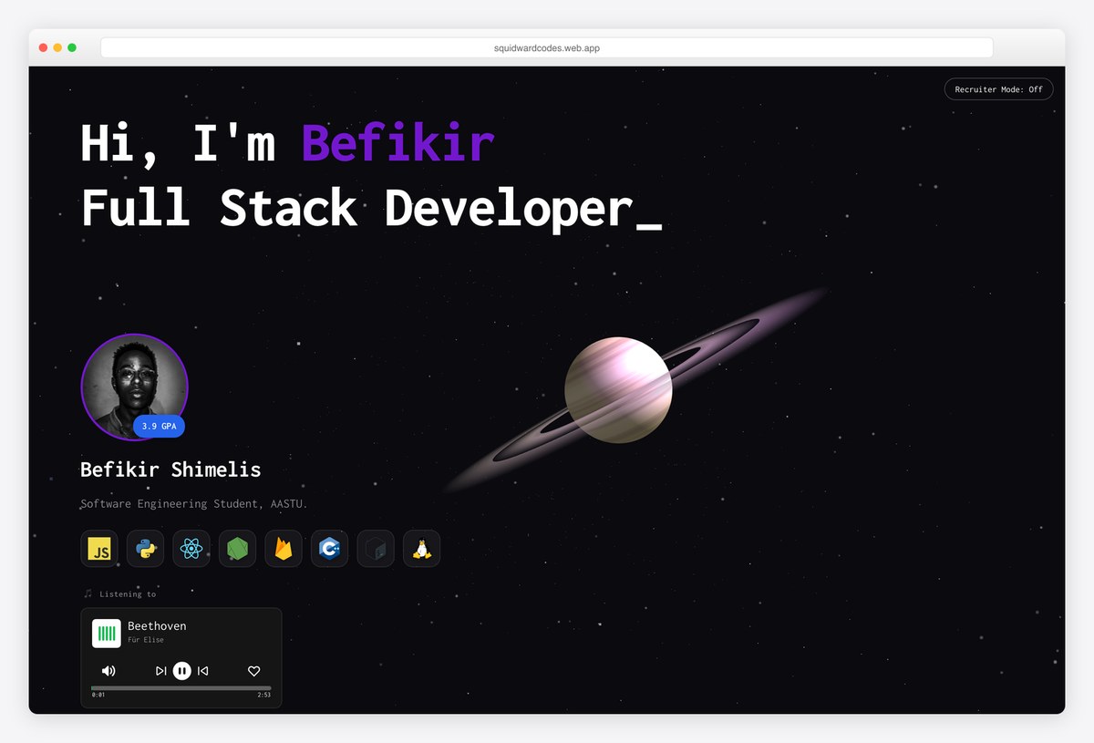 Befikir Shimelis portfolio website