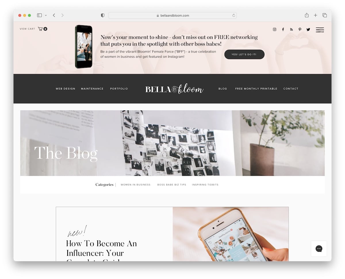 bella and bloom wix blog example