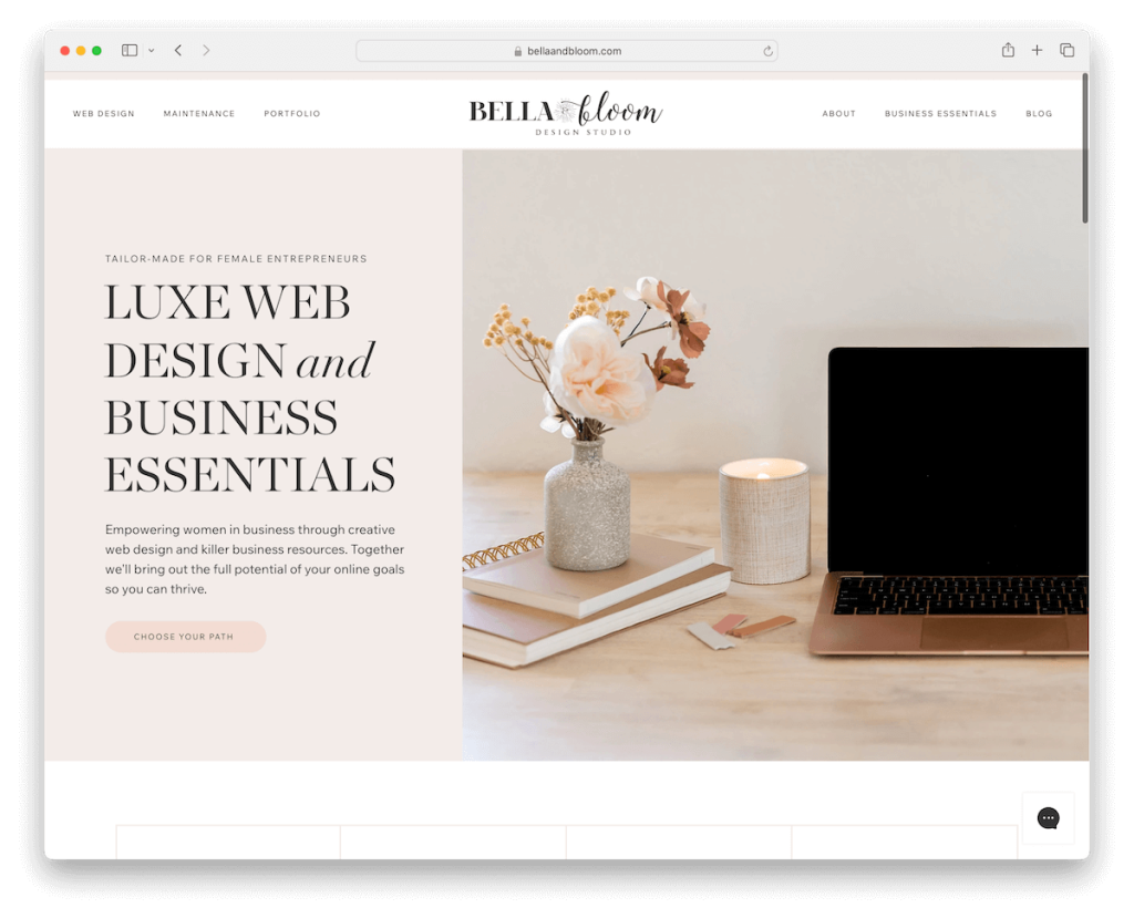 bella and bloom wix example