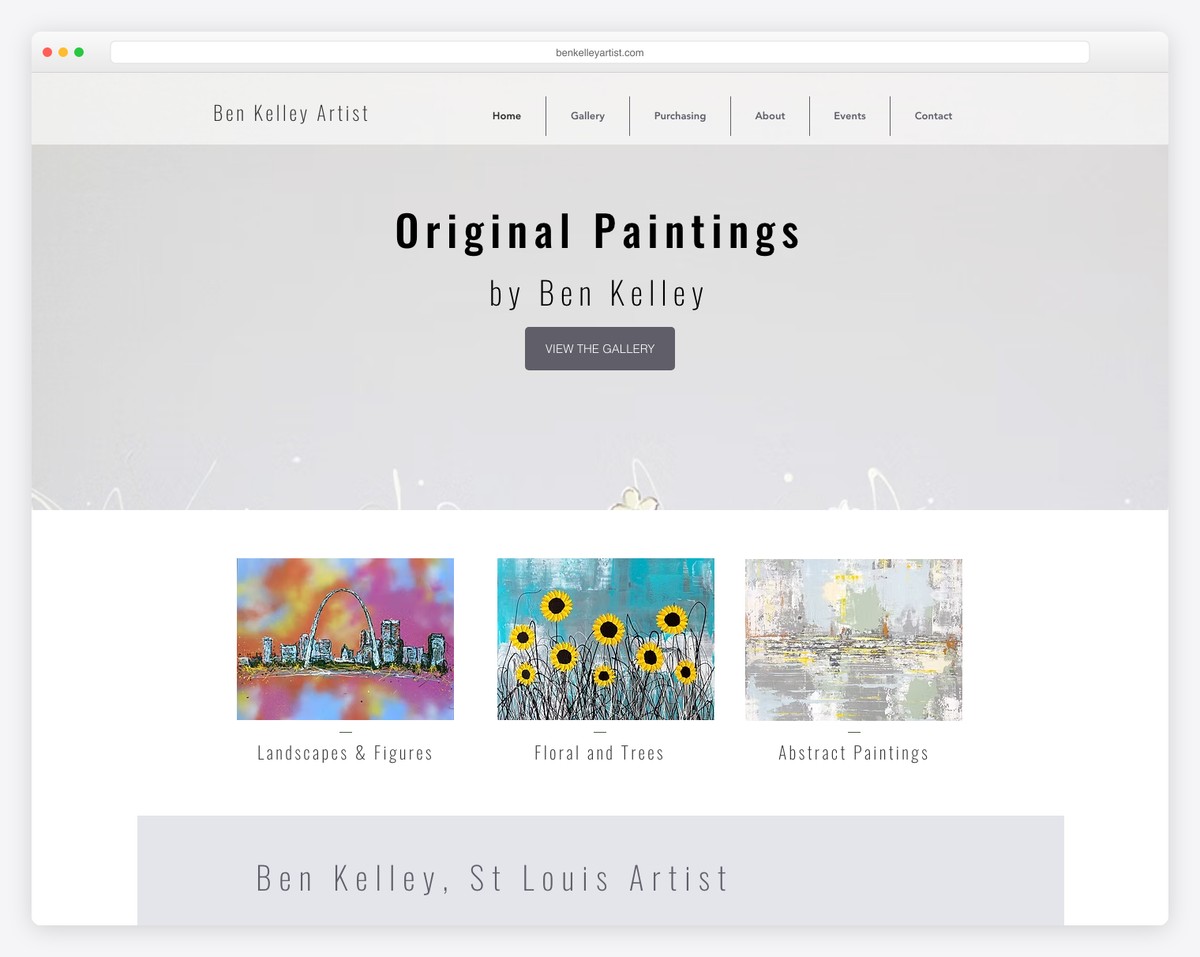 ben kelley art wix portfolio example