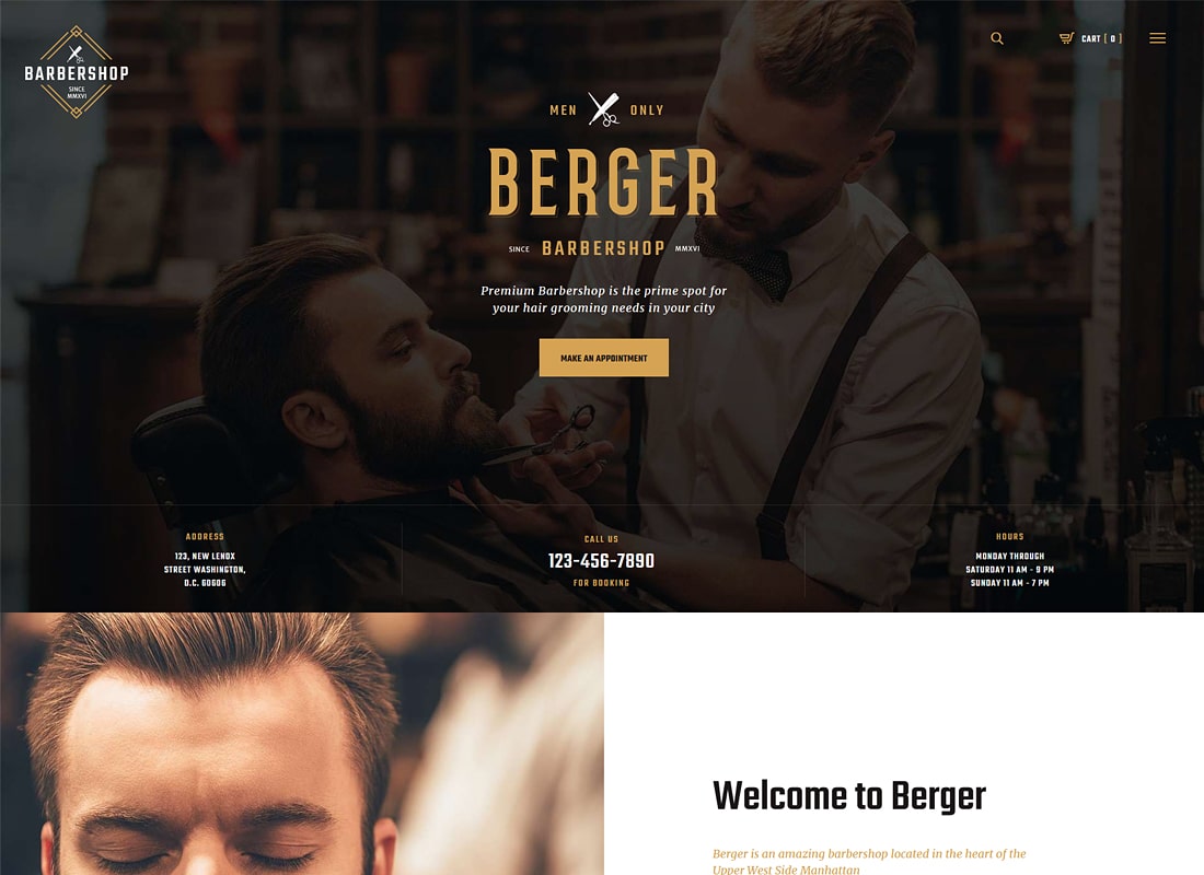 Berger | Barbershop & Tattoo WordPress Theme