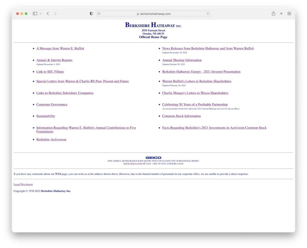 berkshire hathaway bad website design