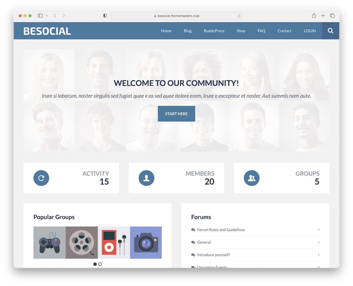 besocial community wordpress theme