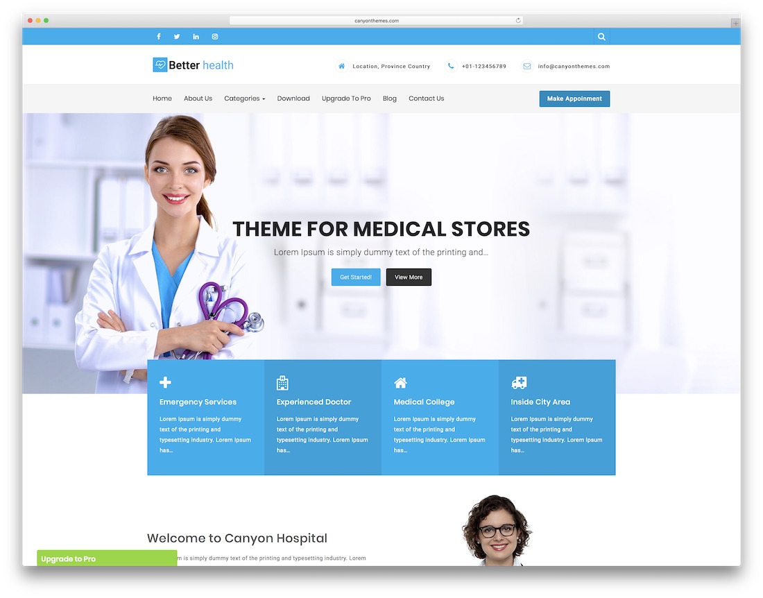 better health free medical website template