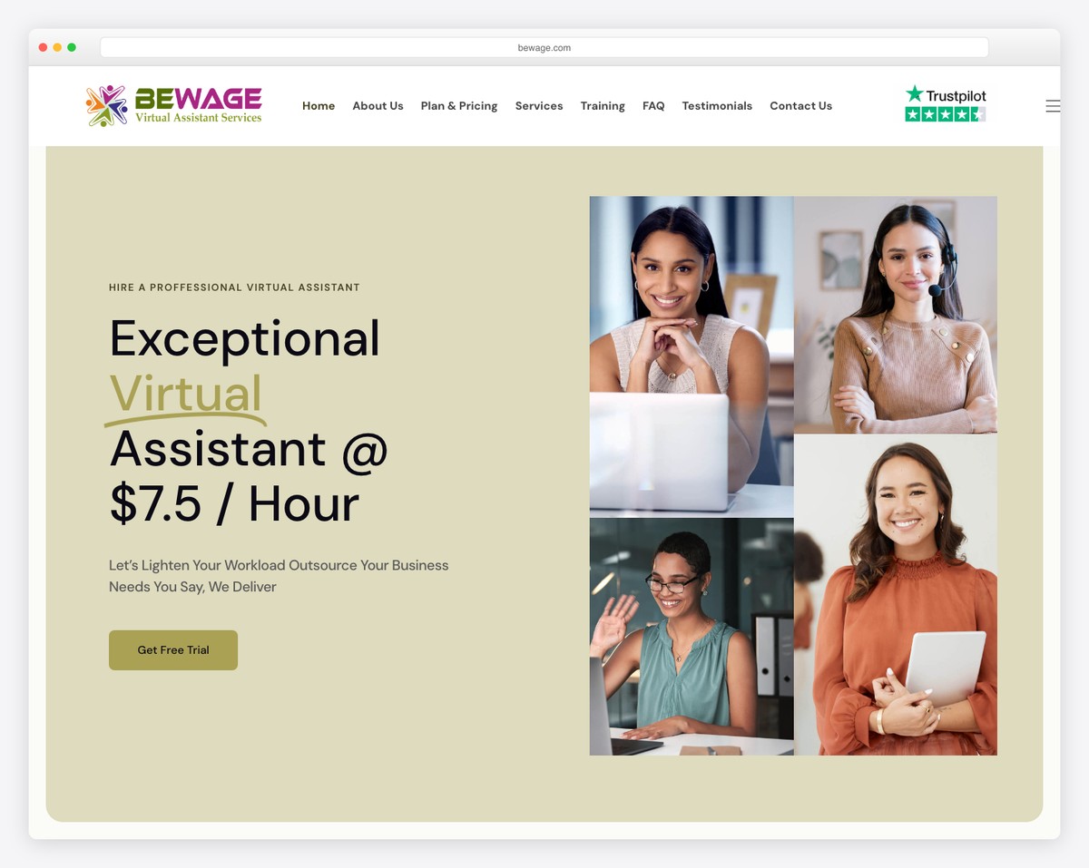 bewage website example