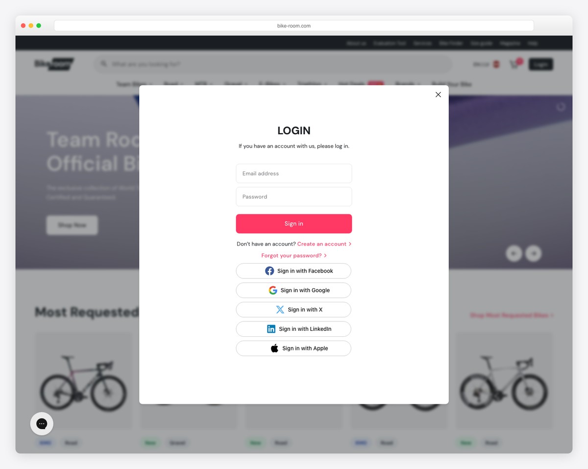 bike-room - bike shop eCommerce website made with WordPress