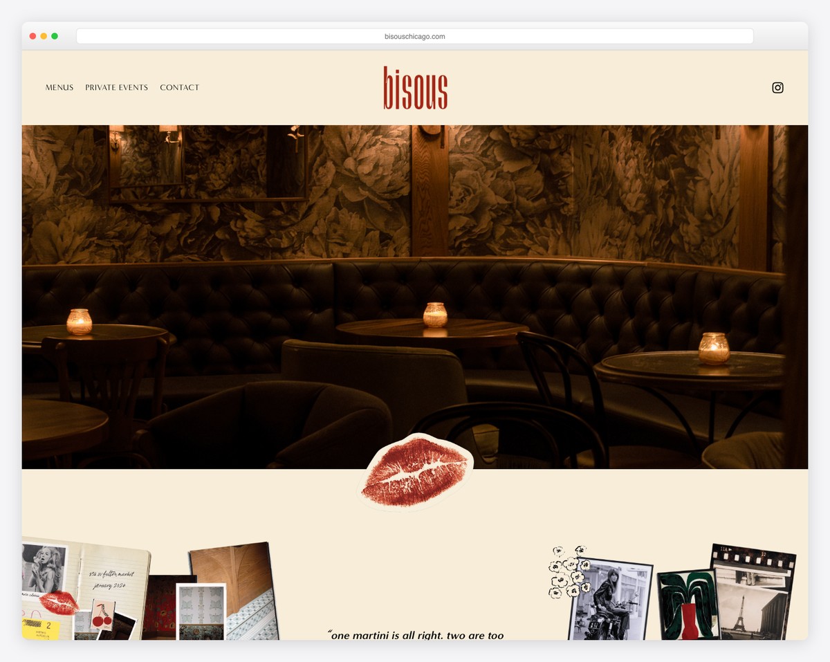 bisous website example