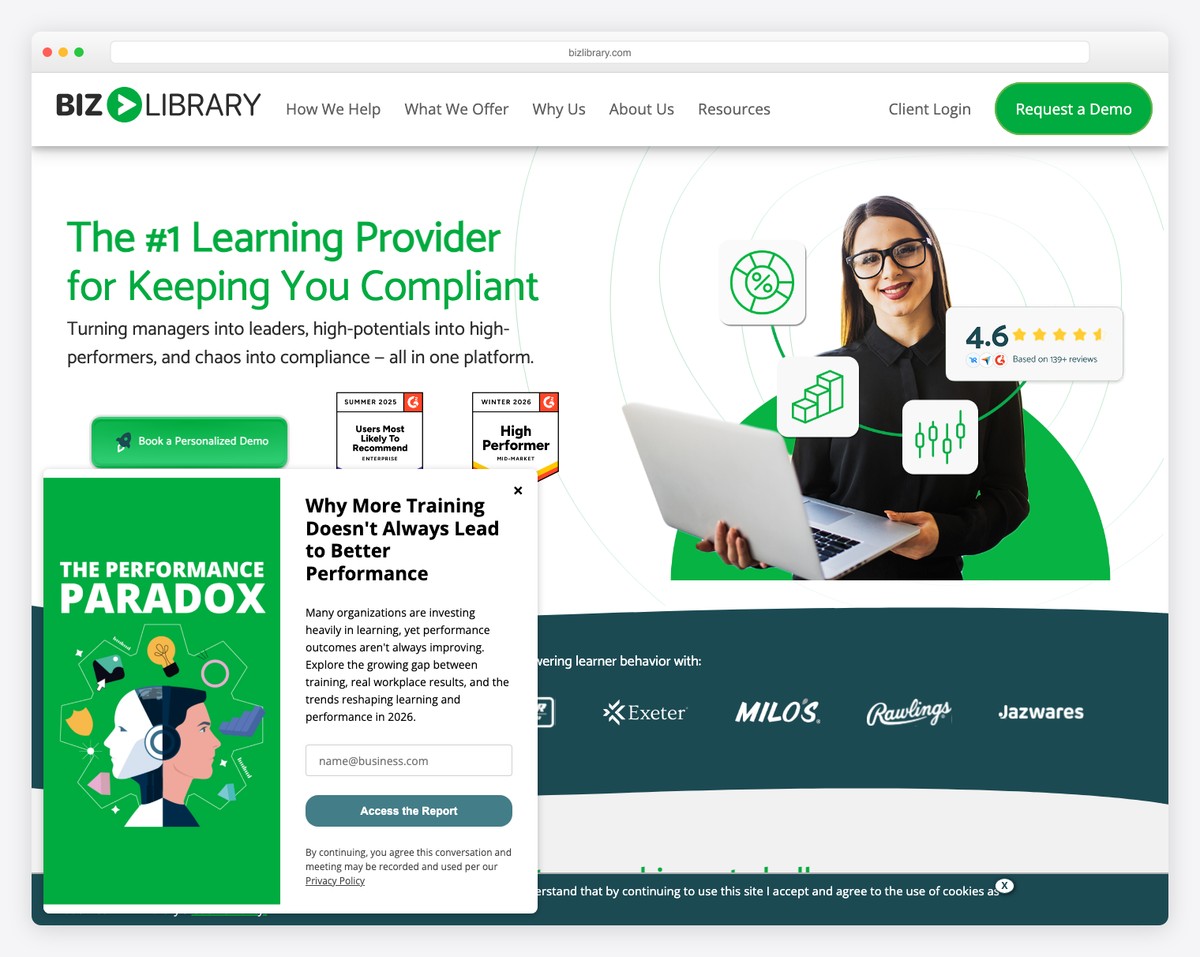 bizlibrary website example