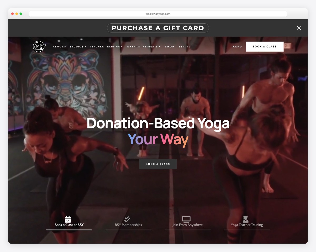 black swan yoga website