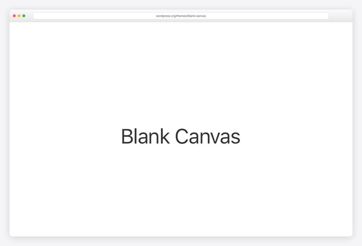 Blank Canvas single-page minimalist WordPress theme by Automattic