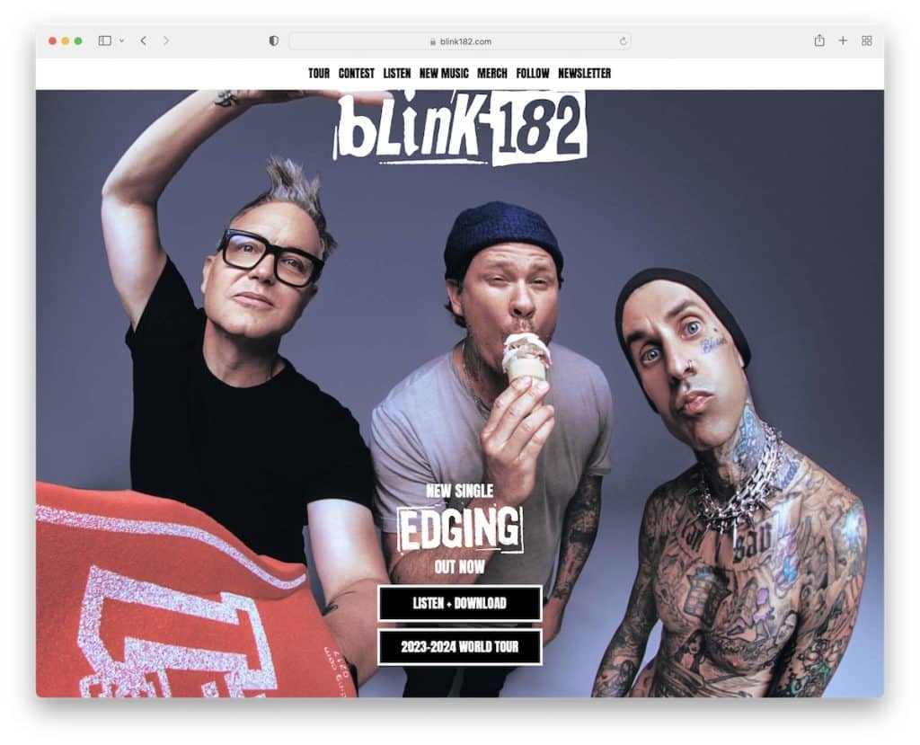 blink 182 musician website