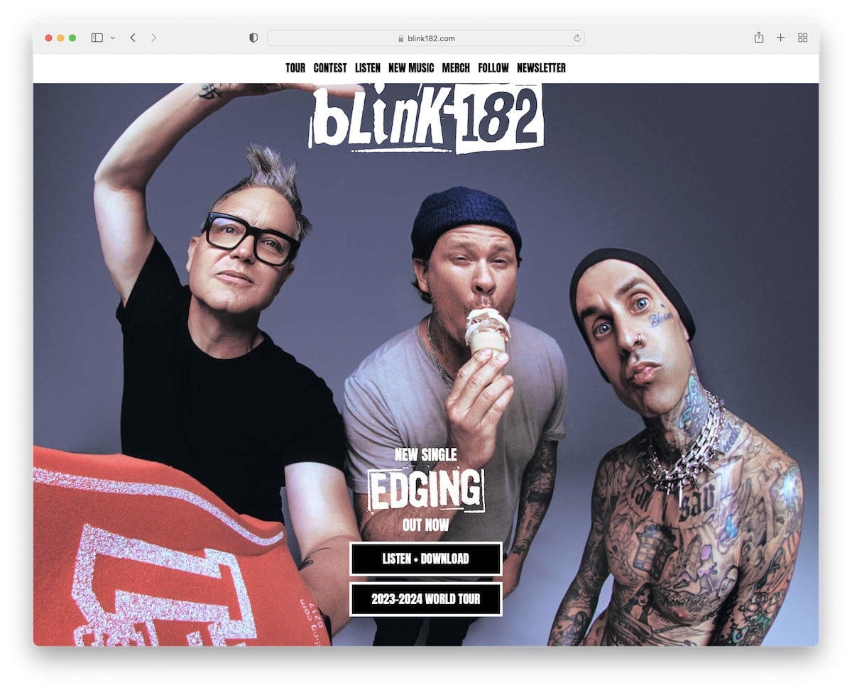 blink 182 musician website