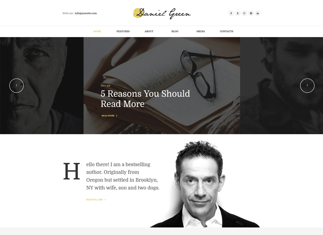 Daniel Green | Blog for Writers and Journalists with Bookstore WordPress Theme