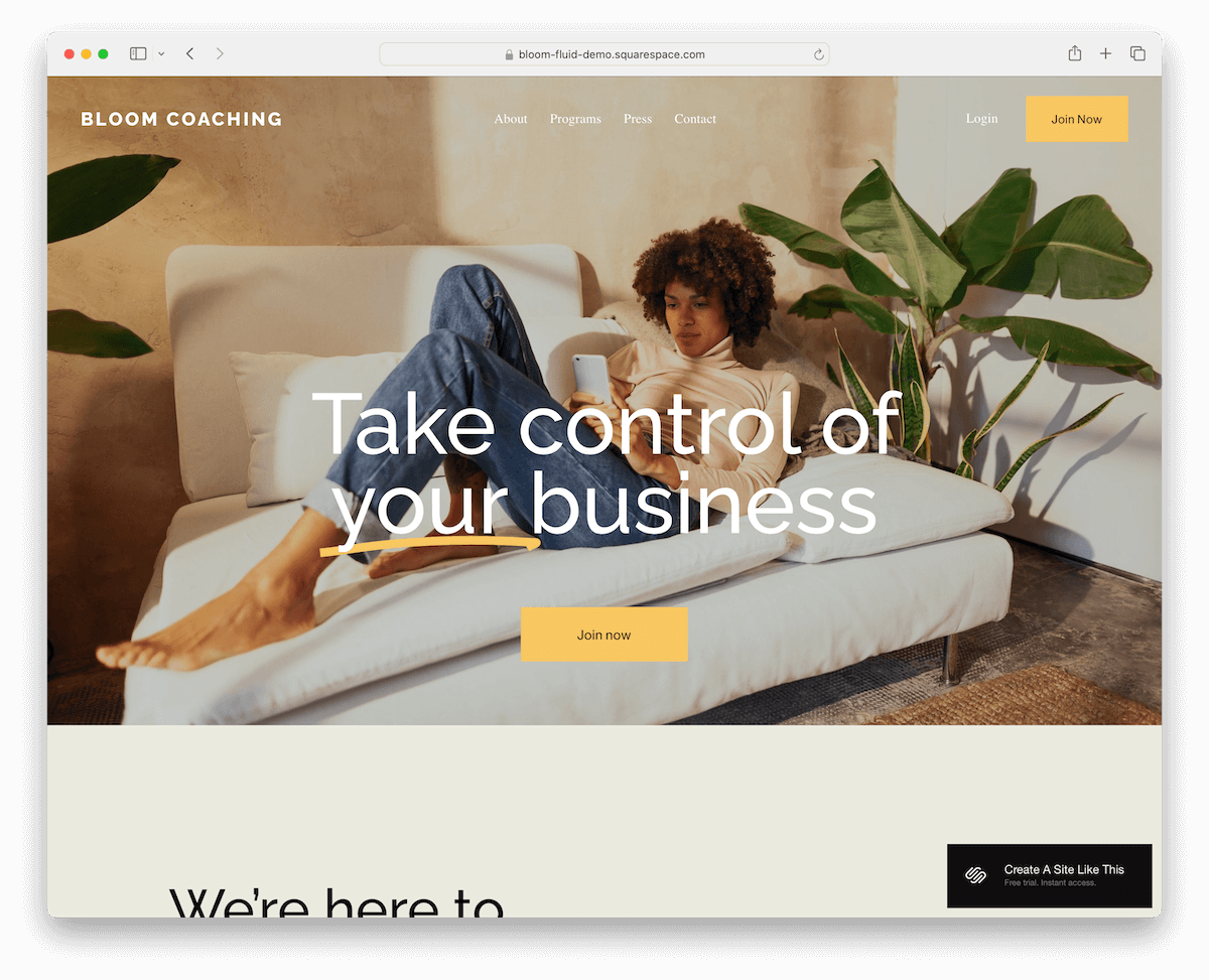 bloom - small business and coaching template for Squarespace