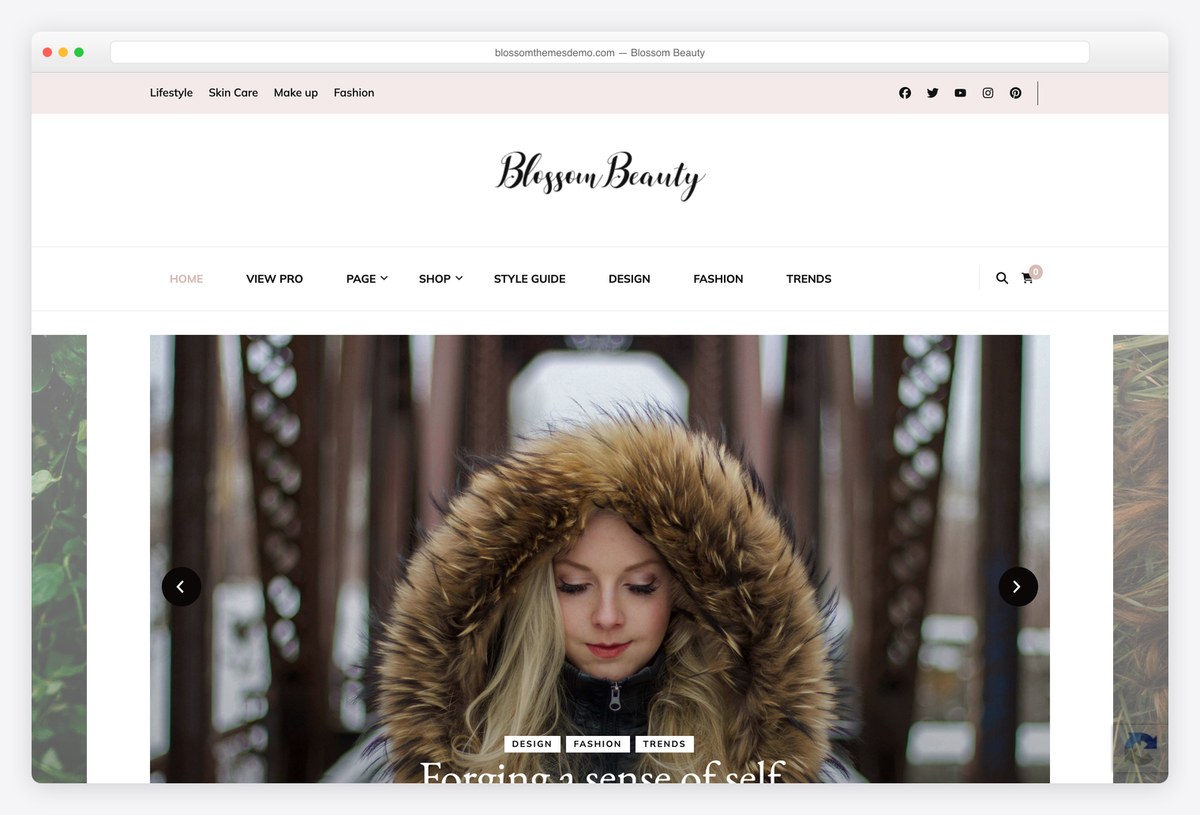 Blossom Beauty free WordPress theme demo for beauty blogs