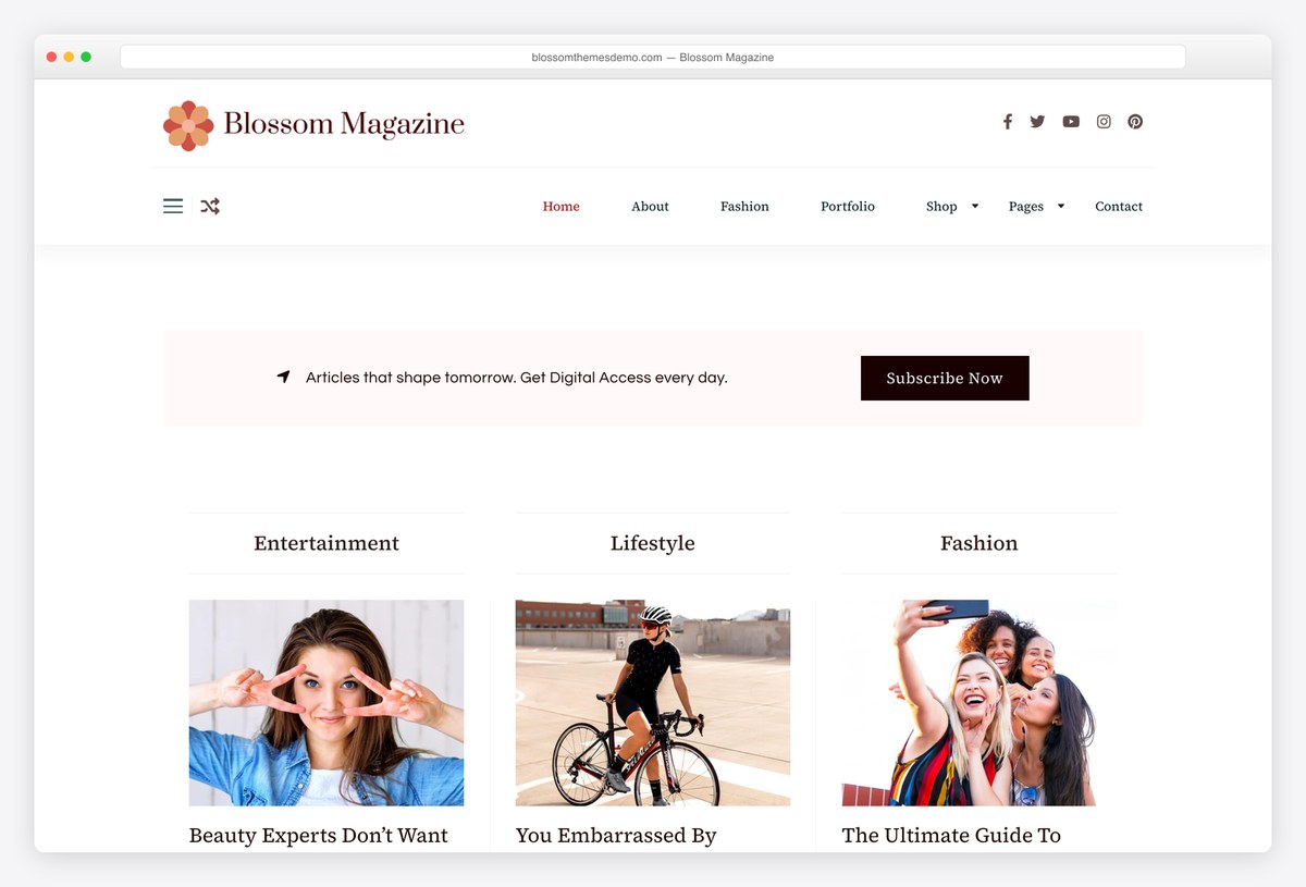 Blossom Magazine free WordPress magazine theme demo
