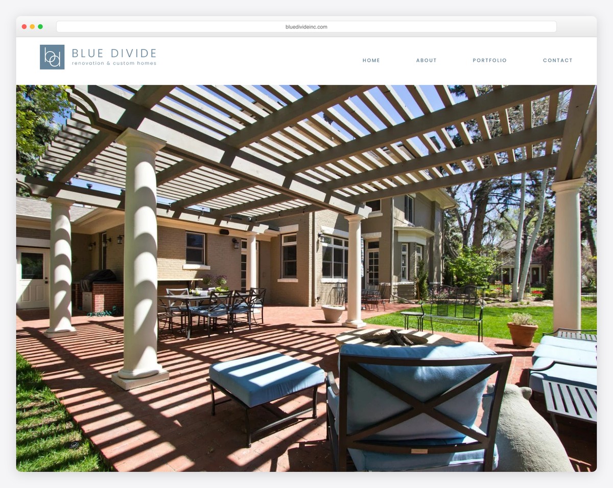 blue divide website example