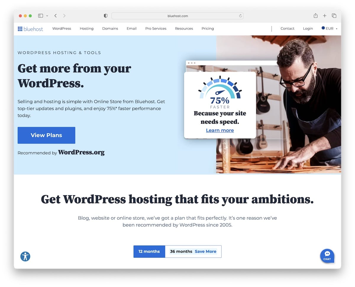 bluehost wordpress hosting in germany