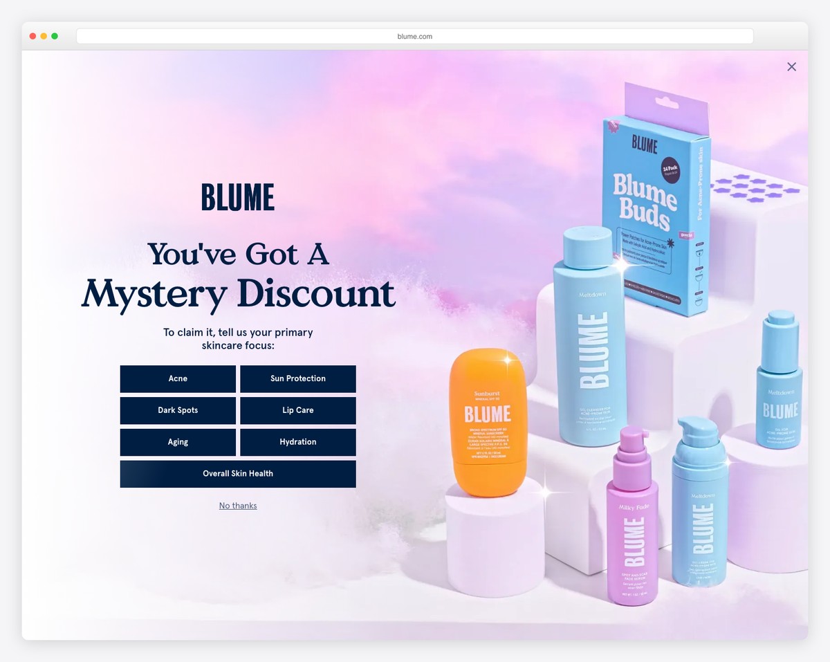 blume website example