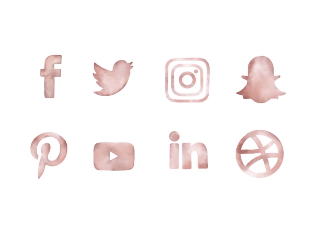 blush social media icons