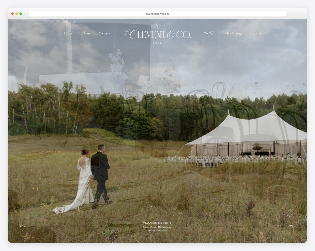 blush + bowties (clement & co.) website example