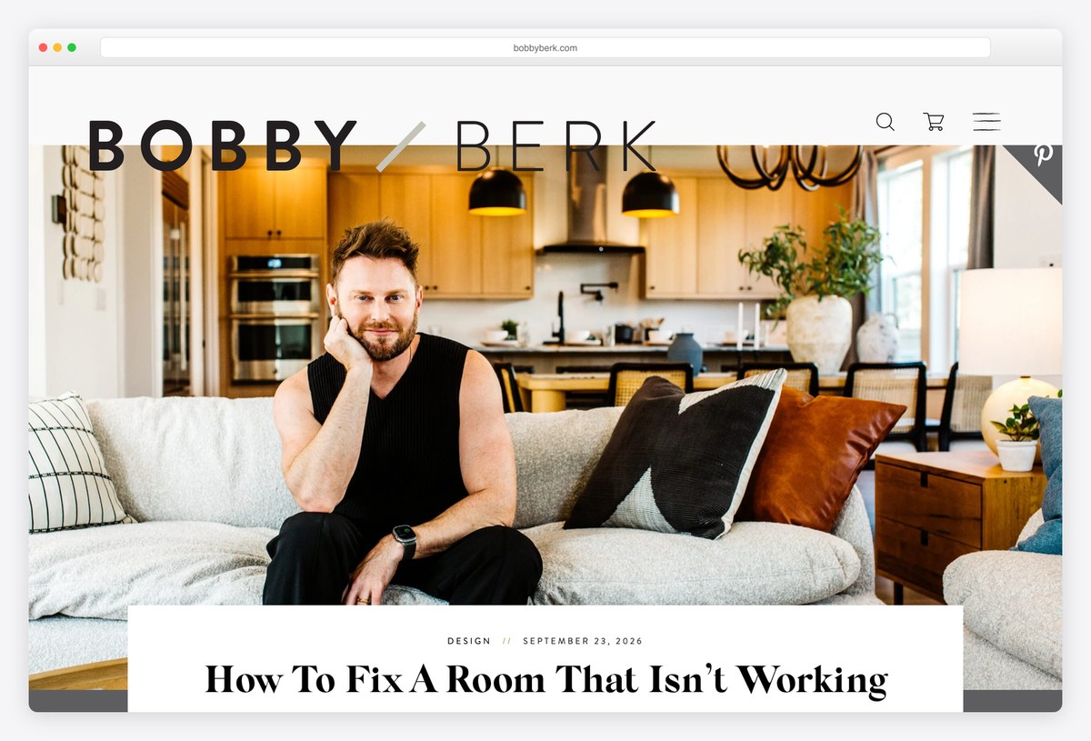 Bobby Berk interior design portfolio website