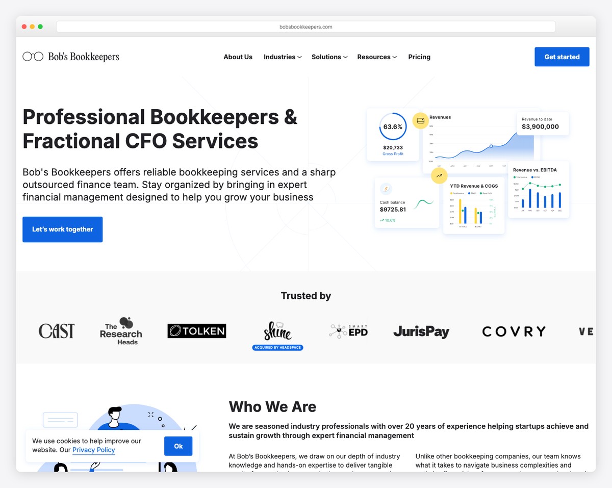 bob's bookkeepers website example