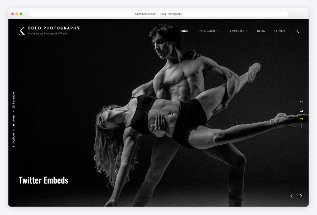 Bold Photography free WordPress theme demo