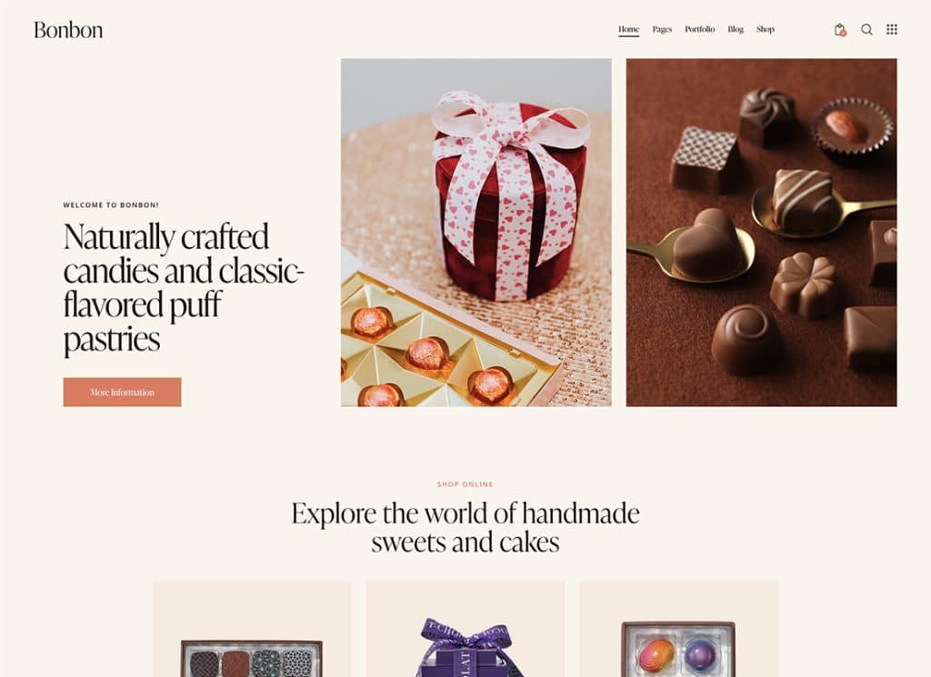 Bonbon - Chocolate Sweets & Pastry Shop WordPress Theme
