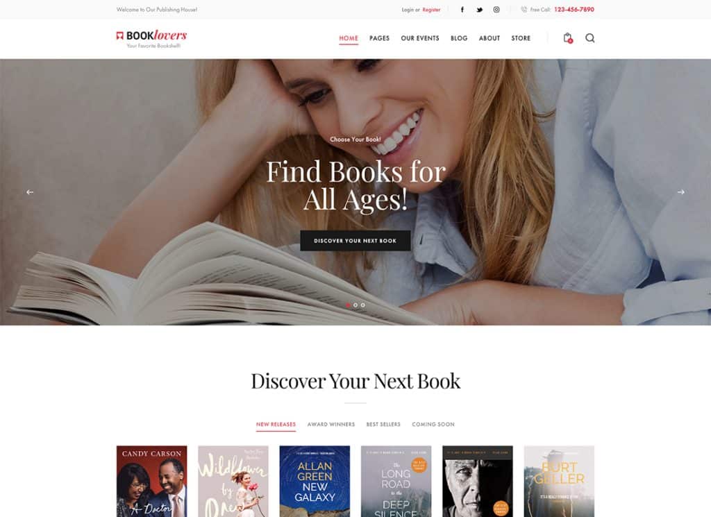 Booklovers - Publishing House & Book Store WordPress Theme