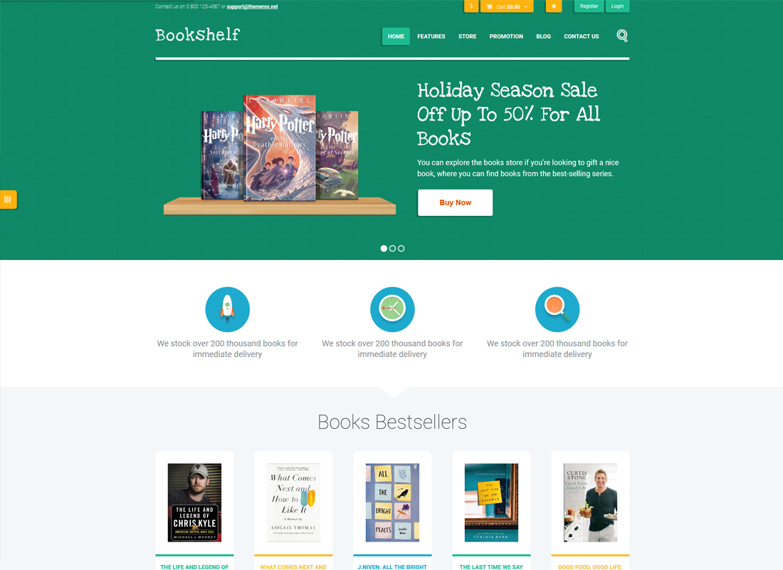 Bookshelf | Books & Media Online Store WordPress Theme