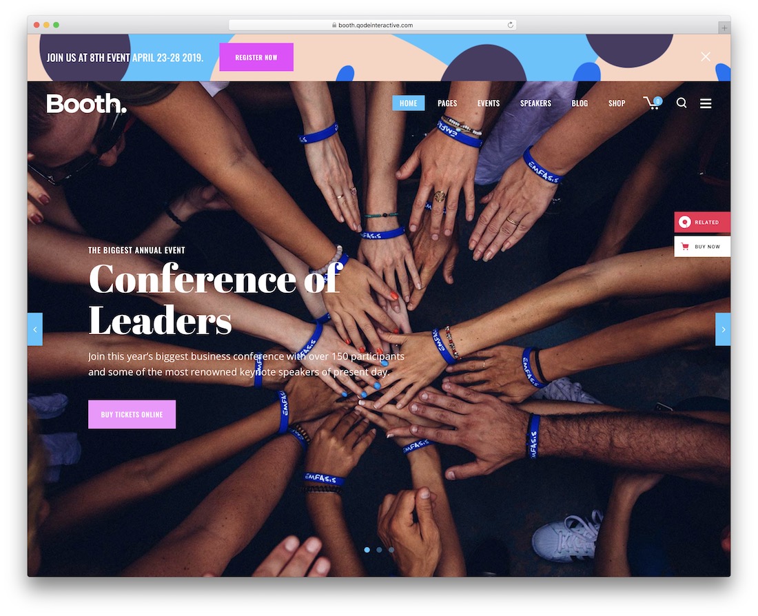 booth event website template
