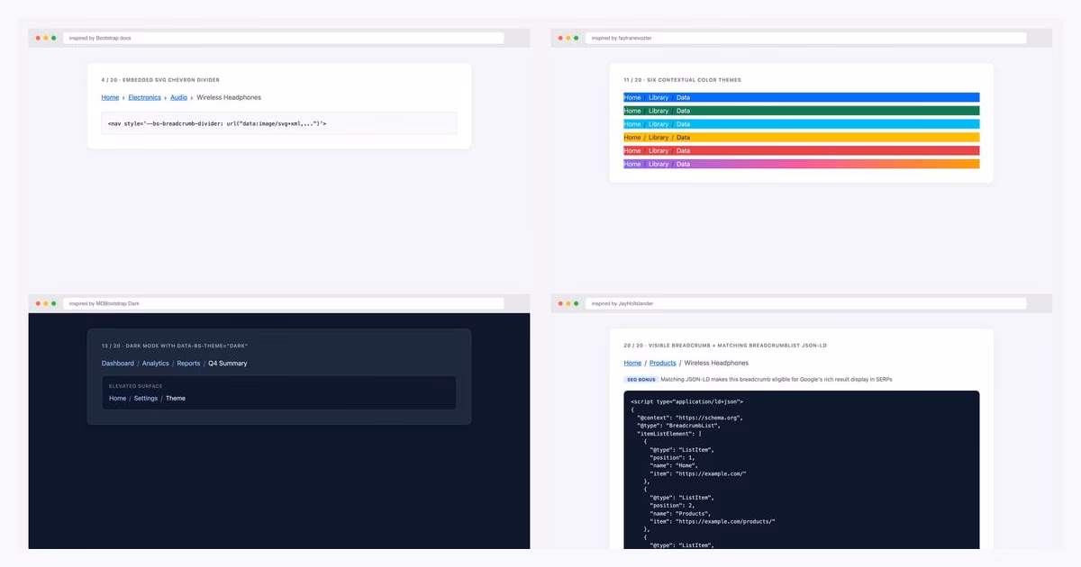 20 Free Bootstrap Breadcrumb Examples (2026)