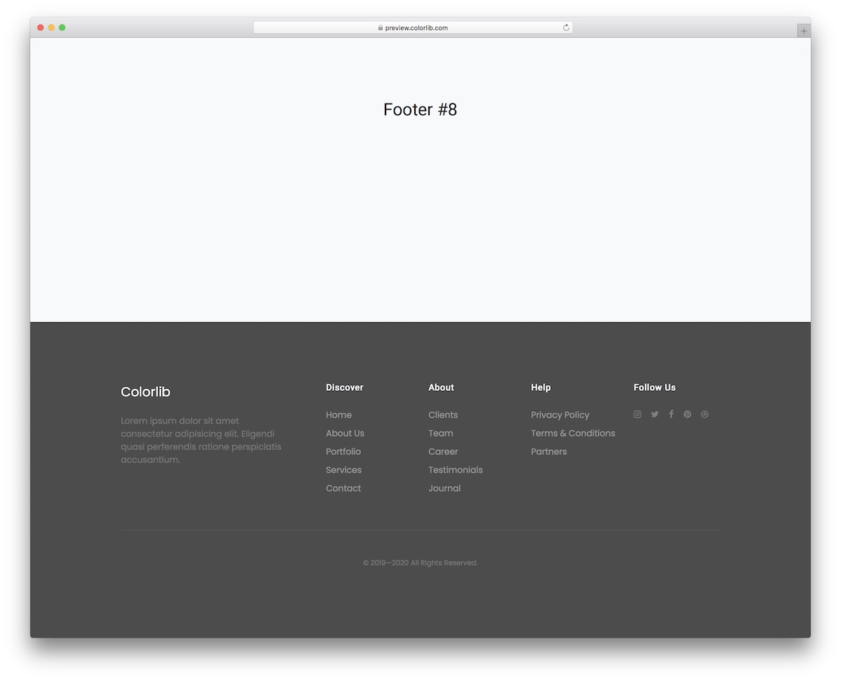 bootstrap footer 08