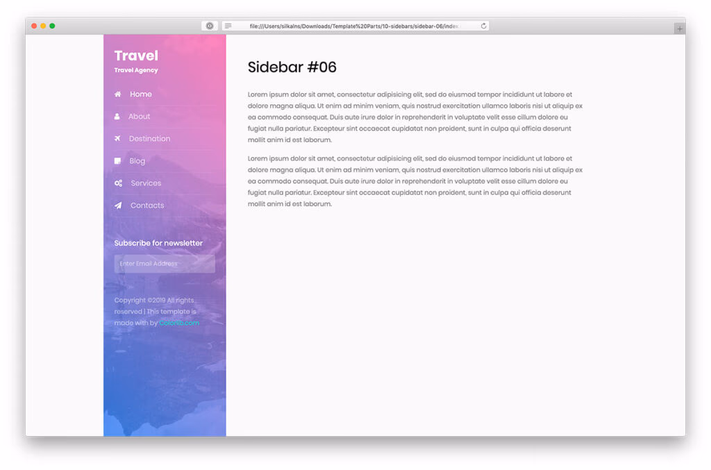 40 Free Sidebar Templates Navigation Menu Templates 2026 - Colorlib